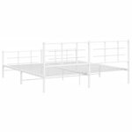 vidaXL Cadre de lit métal avec tête de lit/pied de lit blanc 193x203cm