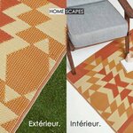 Tapis extérieur terrasse réversible - Tapis de jardin imperméable et résistant UV - Anya - Orange - 180x270 cm - HOMESCAPES