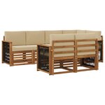 vidaXL Ensemble de canapés d'extérieur 6 pc Naturel