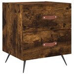 vidaXL Tables de chevet 2Pièces chêne fumé 40x35x47 5cm bois d’ingénierie