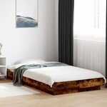 vidaXL Cadre de lit avec lumières LED chêne fumé 90x190 cm