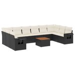 vidaXL Salon de jardin 11 Pièces avec coussins noir résine tressée