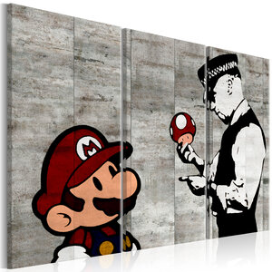 Tableau - banksy: mario bros l x h en cm 120x80