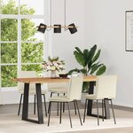 vidaXL Chaises à manger lot de 4 Crème Velours