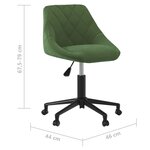 vidaXL Chaise pivotante de bureau Vert foncé Velours