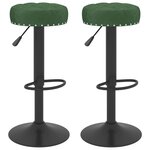 Vidaxl tabourets de bar 2 pcs vert foncé velours