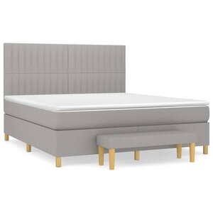 vidaXL Sommier à lattes de lit avec matelas Gris clair 160x200cm Tissu