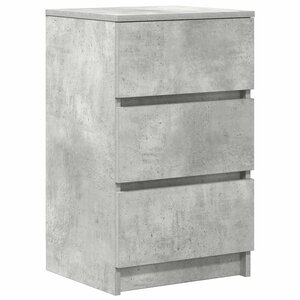 vidaXL Table de chevet avec 3 tiroirs gris béton 39x35x65 cm