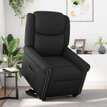 vidaXL Fauteuil inclinable noir brillant similicuir
