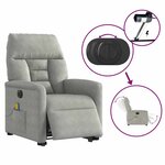 vidaXL Fauteuil inclinable de massage électrique gris clair