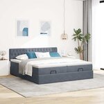 VidaXL Cadre de lit ottoman avec matelas gris foncé 180x200cm velours