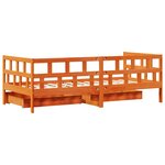 vidaXL Lit de jour avec tiroirs sans matelas cire marron 90x200cm bois
