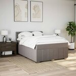 vidaXL Sommier à lattes de lit avec matelas Taupe 140x190 cm Tissu