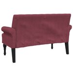 vidaXL Banc avec dossier rouge bordeaux 120x62x75 5 cm tissu
