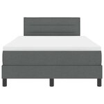 vidaXL Lit à ressorts avec matelas Gris foncé 120 x 200 cm tissu