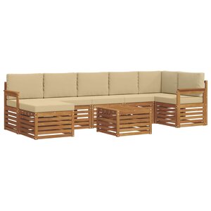vidaXL Ensemble de canapés d'extérieur 8 Pièces Naturel et Beige