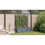 vidaXL Pots de jardin Gris clair 120 x 40 x 142 cm Acier