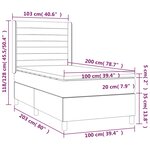 vidaXL Sommier à lattes de lit matelas et LED Taupe 100x200 cm Tissu