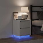 vidaXL Cabinet de chevet avec tiroir 2 Pièces Blanc 39 x 34.5 x 50 cm