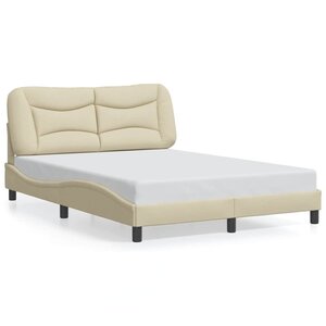 vidaXL Cadre de lit sans matelas Hvar crème 140x190 cm tissu