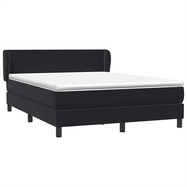 vidaXL Sommier à lattes de lit avec matelas noir 160x210 cm velours