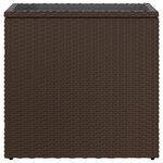 vidaXL Table d'appoint de jardin avec dessus en verre marron rotin