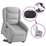 vidaXL Fauteuil inclinable électrique gris nuage tissu