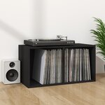 vidaXL Boîte de rangement de vinyles Noir 71x34x36cm Bois d'ingénierie