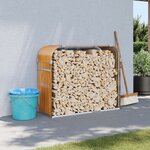 vidaXL Porte-bûches aspect bois 120x45x100 cm acier galvanisé