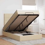 vidaXL Cadre de lit ottoman avec matelas crème 120x200cm tissu