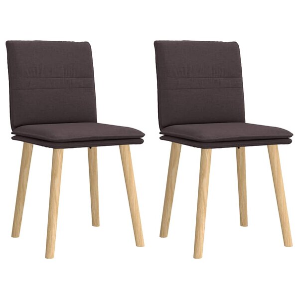 vidaXL Chaises à manger lot de 2 marron foncé tissu