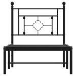 vidaXL Cadre de lit métal sans matelas avec tête de lit noir 80x200 cm