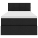 vidaXL Lit avec rangement et matelas Noir 90 x 190 cm Velours