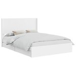 vidaXL Cadre de lit avec rangement et tête de lit Blanc 160 x 200 cm