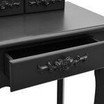 vidaXL Ensemble de coiffeuse avec tabouret Noir 50x59x136 cm Paulownia