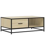 vidaXL Table basse chêne sonoma 90x57x35 cm bois d'ingénierie et métal