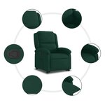 vidaXL Fauteuil inclinable Vert foncé Velours