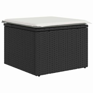 vidaXL Ensemble de canapé de jardin 8 Pièces Noir Poly rotin