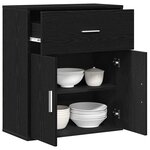 vidaXL Buffet avec tiroir Chêne noir 60 x 31 x 70 cm Bois d'ingénierie