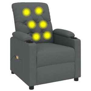 vidaXL Fauteuil de massage Gris foncé Tissu
