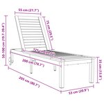 vidaXL Chaise longue avec roues 207x58x35 cm en bois d'acacia et acier inoxydable