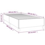 vidaXL Cadre de lit sans matelas marron foncé 100x200 cm tissu