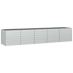 vidaXL Lit surélevé de jardin 400x80x77 cm Acier galvanisé Argenté