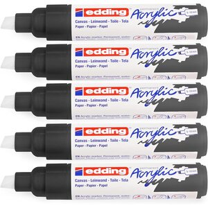 Marqueur Acrylique 5000 Noir Pointe Large 5-10 mm x 5 EDDING
