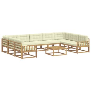 vidaXL Ensemble de canapés d'extérieur 10 Pièces Blanc et crème