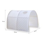 Lit mi-haut toboggan 90x200 sommier pin tunnel étoiles grises