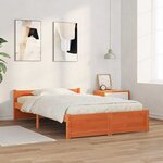 vidaXL Cadre de lit Marron cire 120 x 200 cm Bois massif en pin