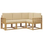 vidaXL Ensemble de canapés d'extérieur 4 pc Blanc et Beige