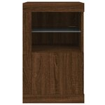 vidaXL Armoires latérales et lumières LED 2 Pièces chêne marron