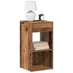 vidaXL Tables de chevet avec tiroir 2 Pièces vieux bois 35x34x66 5 cm